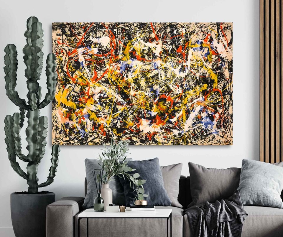 Convergence Jackson Pollock - Modern Abstract Canvas Prints - Pollock Style Wall Art for Stylish Bedrooms