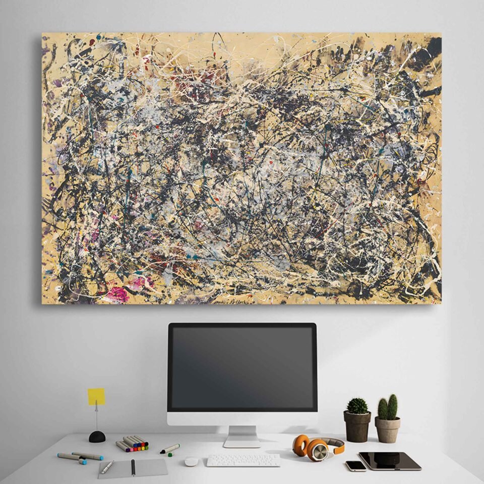 Neutral Tone Jackson Pollock - Image 4
