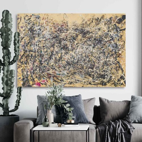 Neutral Tone Jackson Pollock - Layered Multicoloured Drip Art