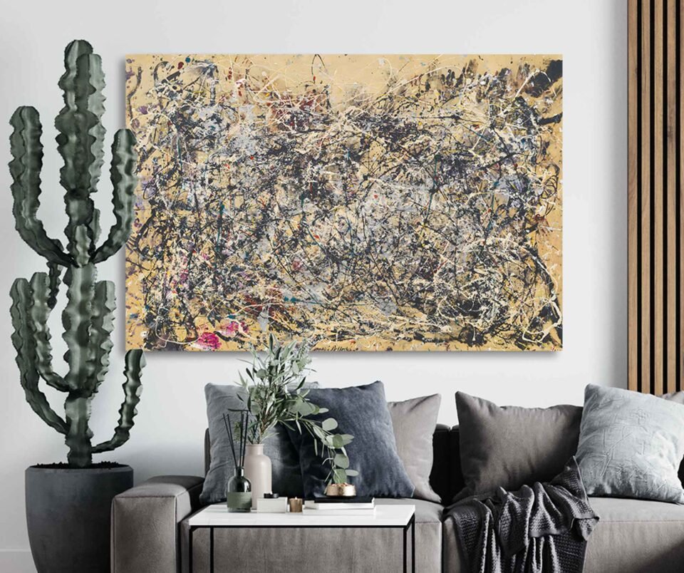 Neutral Tone Jackson Pollock - Layered Multicoloured Drip Art