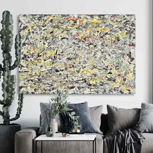 White Light 1954 by Jackson Pollock - Capture the Artistic Essence with Pollock Style - Abstract Canvas Wall Art Prints