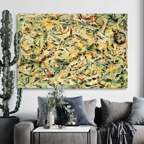 Eyes in the Heat Artwork by Pollock, Abstract Style Art for Living Room or Bedroom