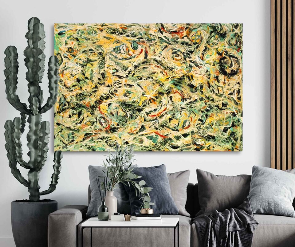 Eyes in the Heat Artwork by Pollock, Abstract Style Art for Living Room or Bedroom