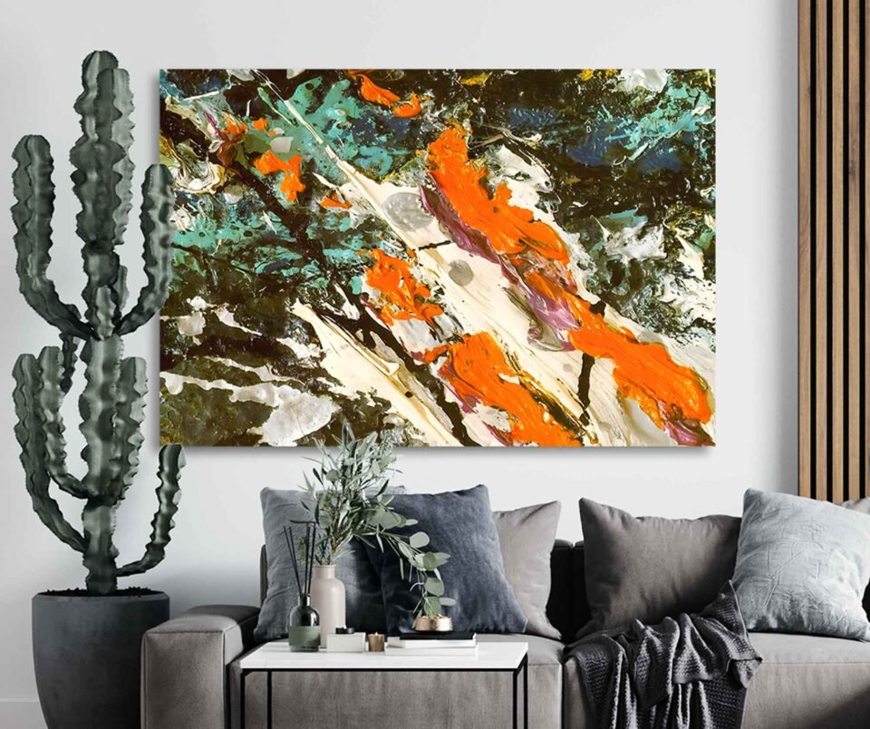 Full Fathom Five - 1947 by Jackson Pollock - Canvas Art Prints - Pollock Style Abstract Wall Decor for Living Room and Bedroom