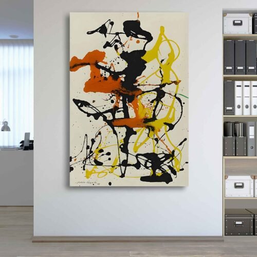 Number-26 by Jackson Pollock - Expressive Splatter Art Prints for Living Room and Bedroom - Framed Canvas Prints