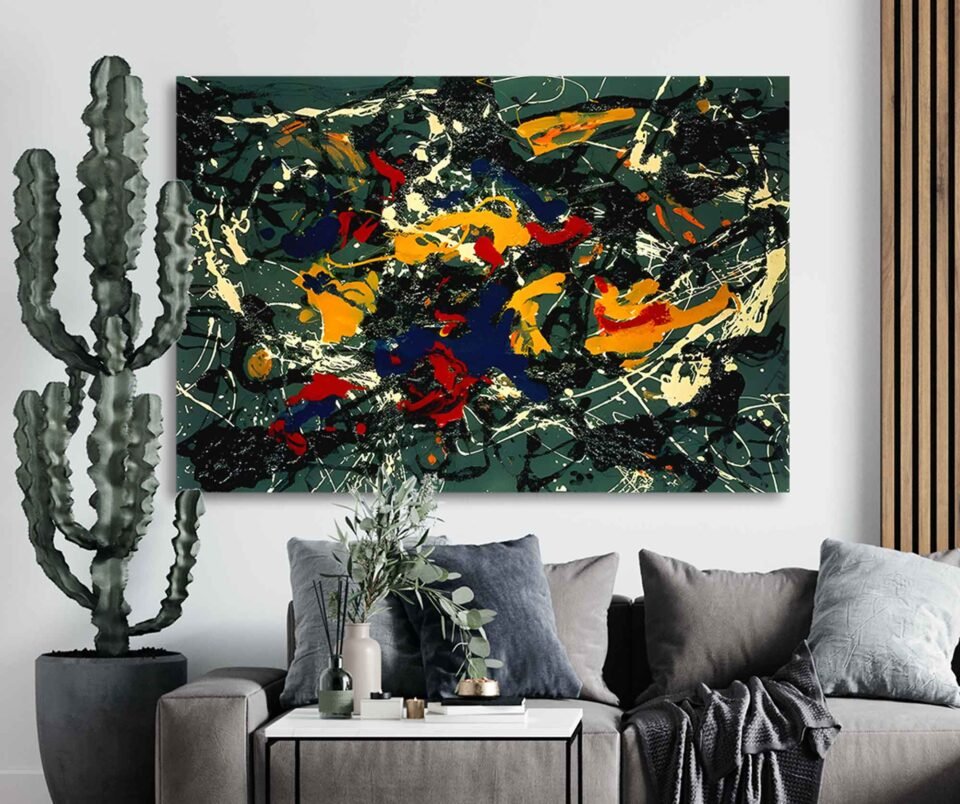 Number-3 by Jackson Pollock - Contemporary Pollock Style Art Prints - Bold Abstract Art on Canvas Prints for Modern Interiors