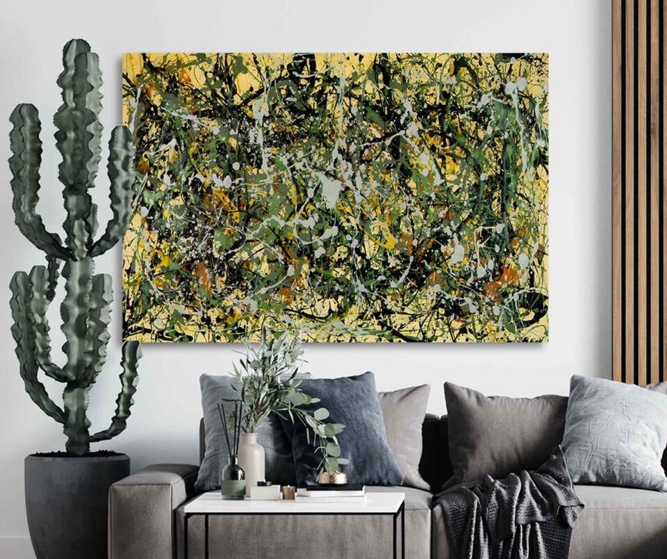 Jackson Pollock Number 8, 1949 Canvas Art Prints - Vibrant Abstract Drip Painting Print