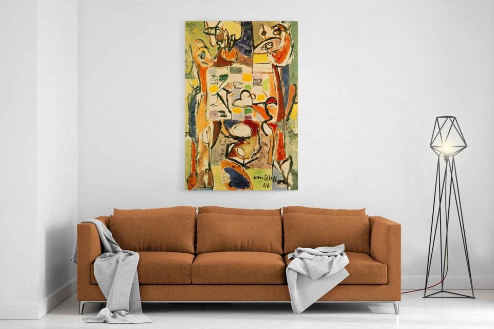 The Tea Cup Artwork by Jackson Pollock - Framed Canvas Art Prints, Colourful Chaos for Stylish Walls