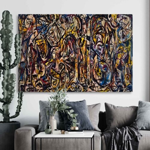 There Were Seven in Eight - Artwork by Jackson Pollock, Canvas Art Prints for Stylish Bedroom Wall Decor
