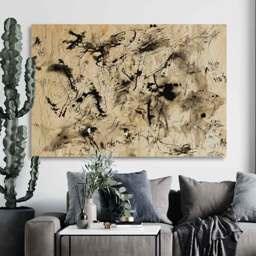 Jackson Pollock Untitled 1951 Canvas Art - Abstract Black Ink Drip Painting Print