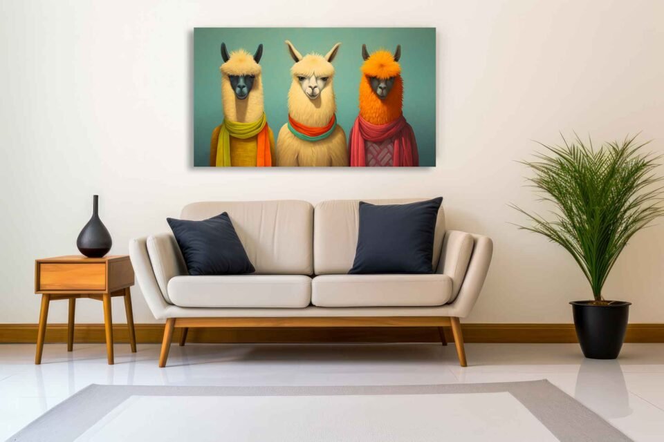 Trendy Llamas in Colorful Scarves - Image 3