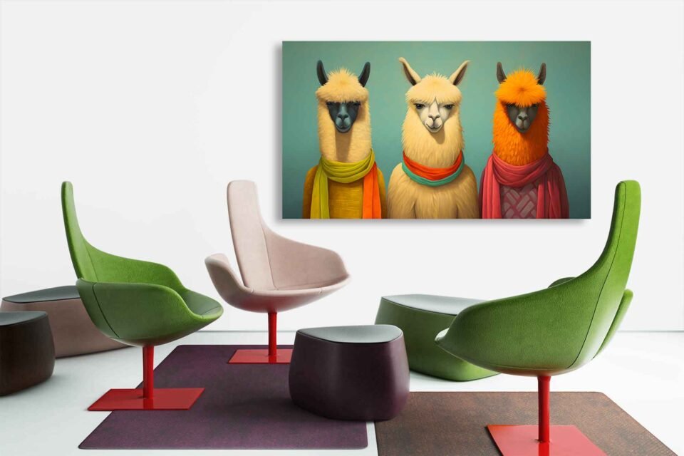 Trendy Llamas in Colorful Scarves - Image 4
