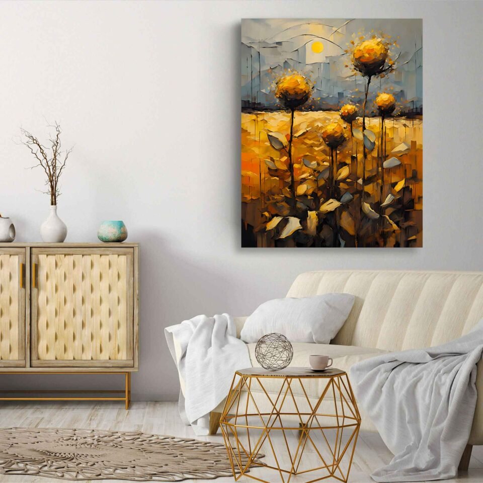 Abstract Sunset Yellow Flowers - Image 3
