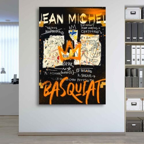 Iconic Crown Canvas Wall Art - Jean-Michel Basquiat Canvas Art Prints