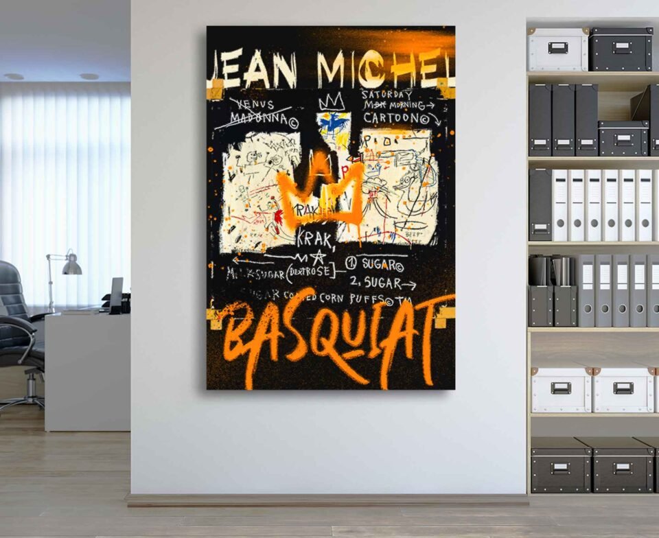 Iconic Crown Canvas Wall Art - Jean-Michel Basquiat Canvas Art Prints
