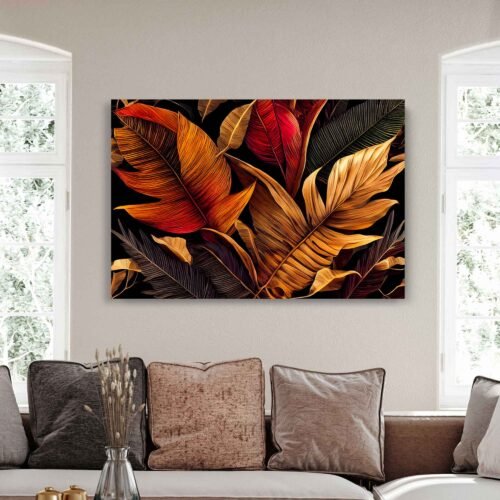 Tropical Leaves Canvas Print - Vibrant Botanical Wall Art