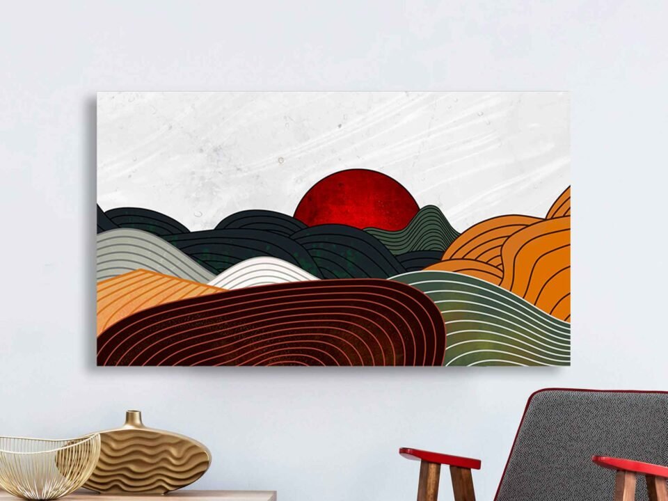 Red Sun - Canvas Art Print - Image 3