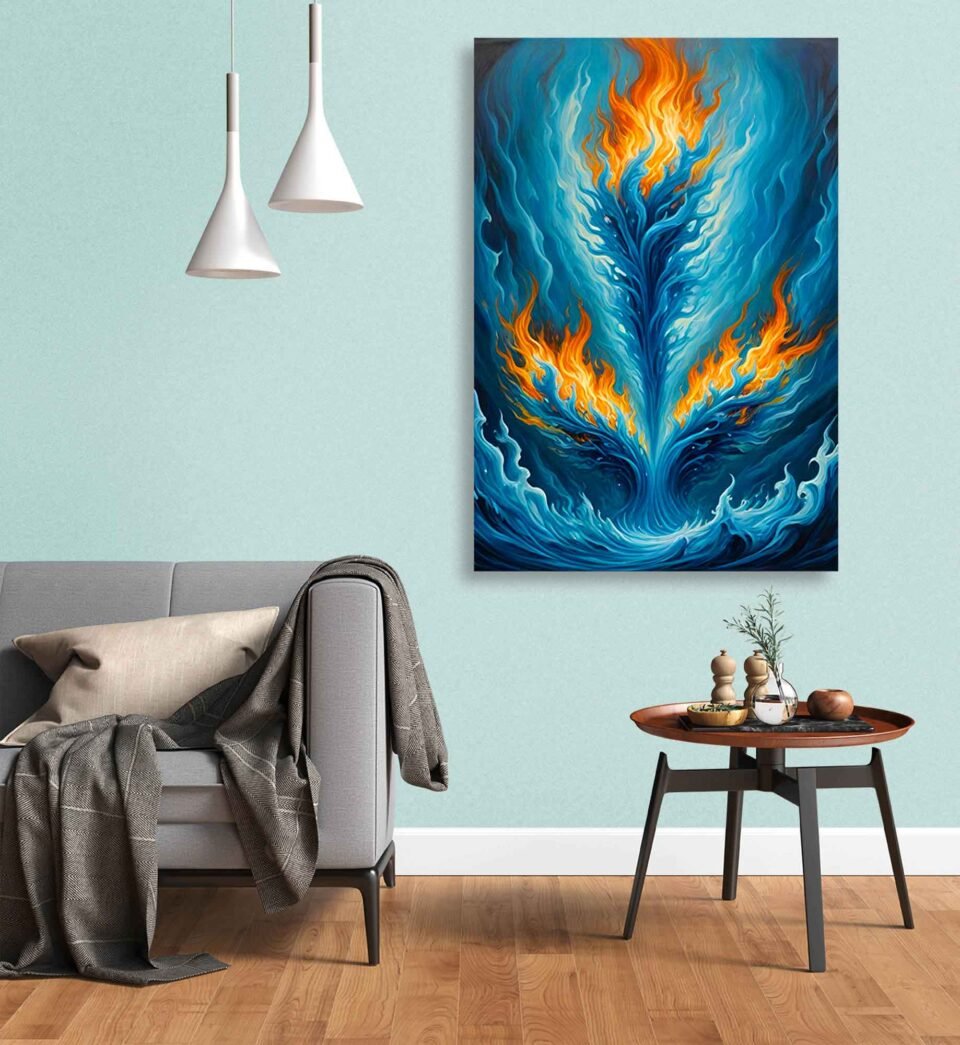 Abstract Blue Fire Tree - Image 4