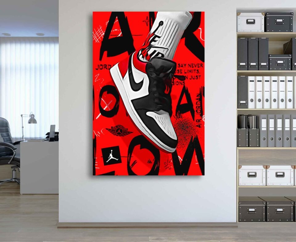 Hypebeast Sneaker Art Print - Urban Graffiti Air Jordan 1 - Canvas Prints