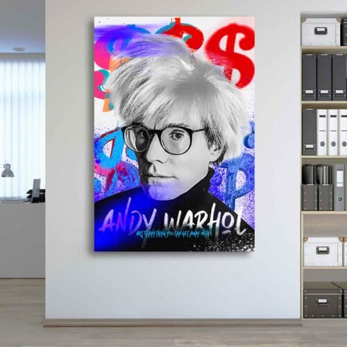 Andy Warhol Portrait Pop Art Print - Urban Graffiti Framed Canvas Wall Decor