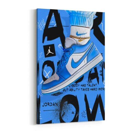 University Blue - Air Jordan 1 - Street Art Canvas Prints