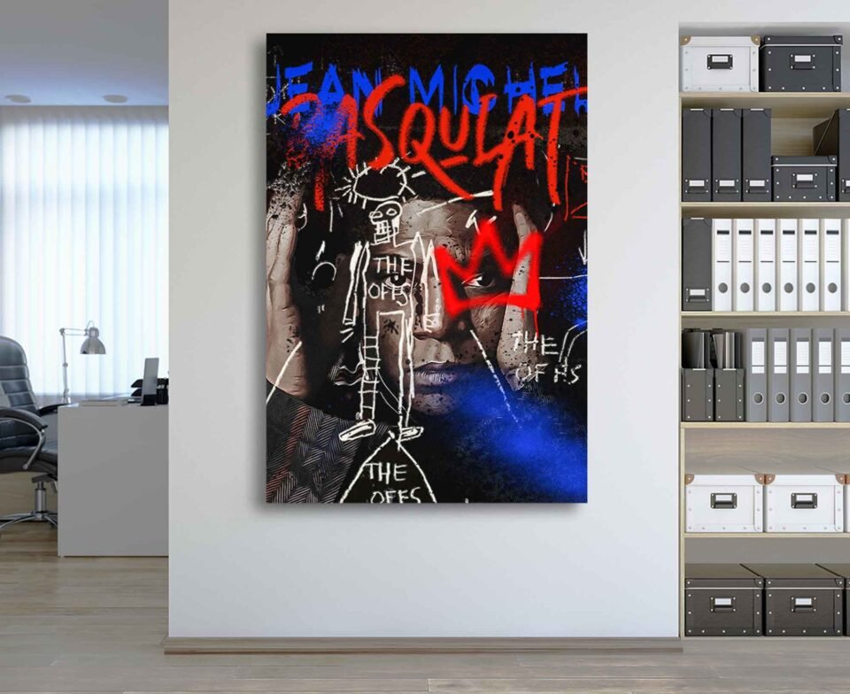 Urban Graffiti Art Print - Basquiat Style Vibrant Splatter Canvas Prints for Wall Decor