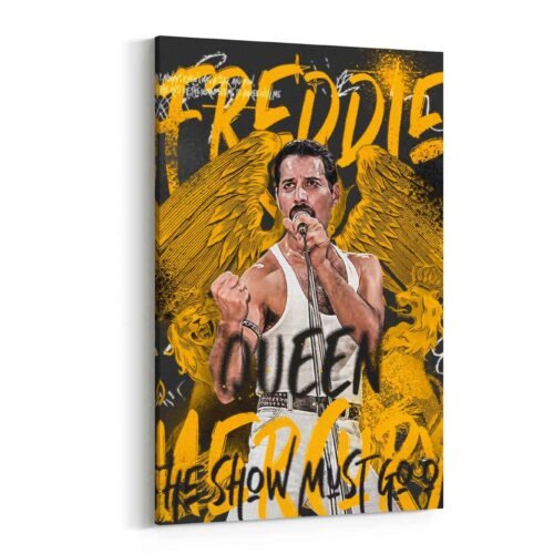 Freddie Mercury Pop Art Canvas Print - Queen Graffiti Wall Art