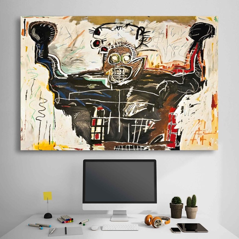 Jean-Michel Basquiat - Boxer - Framed Canvas Art Prints