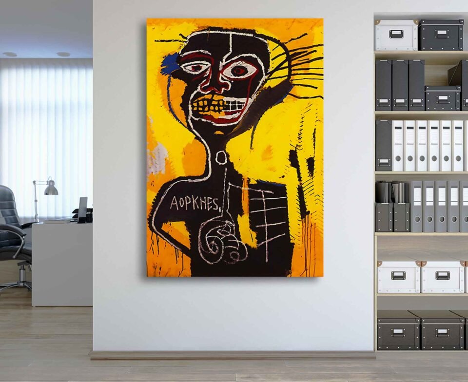 Jean-Michel Basquiat - Cabeza - Framed Canvas Art Prints