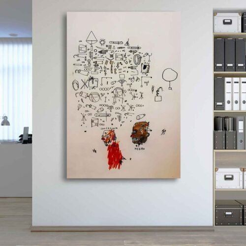 Jean-Michel Basquiat - Caucasian Negro - Framed Canvas Art Prints