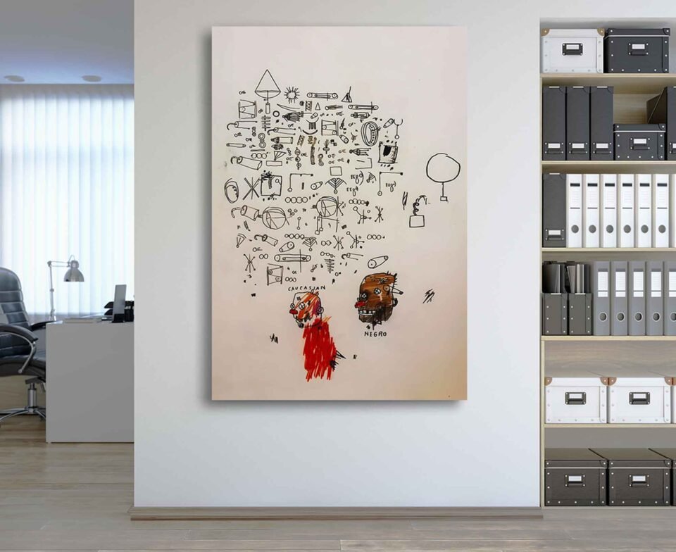 Jean-Michel Basquiat - Caucasian Negro - Framed Canvas Art Prints