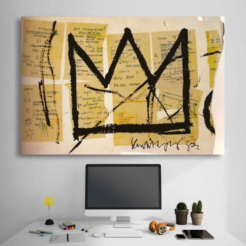 Jean-Michel Basquiat - Crown - Canvas Art Prints