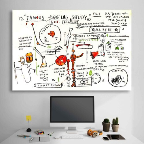 Jean-Michel Basquiat - Dog Leg Study - Canvas Art Prints
