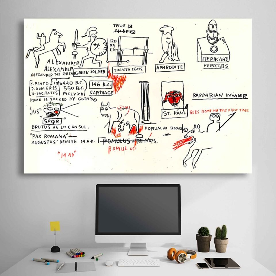 Jean Michel Basquiat - False - Canvas Art Prints