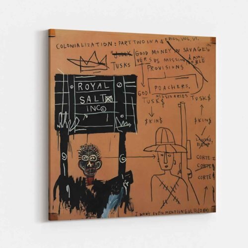 Jean Michel Basquiat - Native Carrying Some Guns Bibles Amorites on Safari - Canvas Art Prints