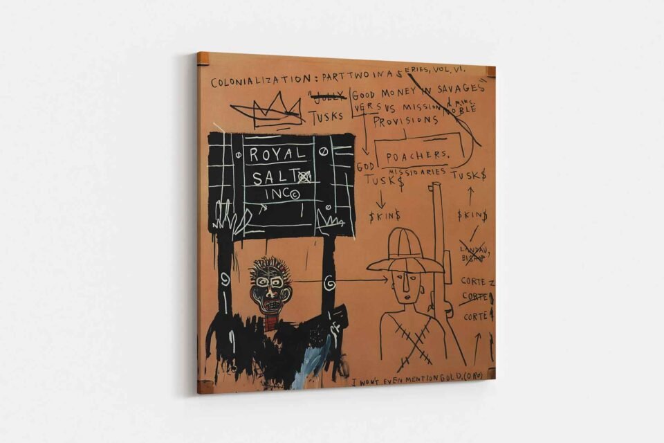 Jean Michel Basquiat - Native Carrying Some Guns Bibles Amorites on Safari - Canvas Art Prints