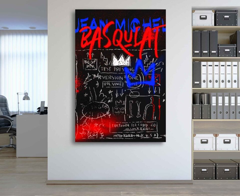 Test Pressing - Jean Michel Basquiat Canvas Print - Iconic Crown Graffiti Art