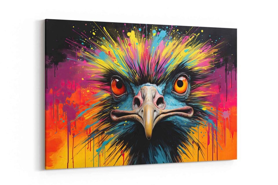 Splatter Paint Ostrich Art - Image 2