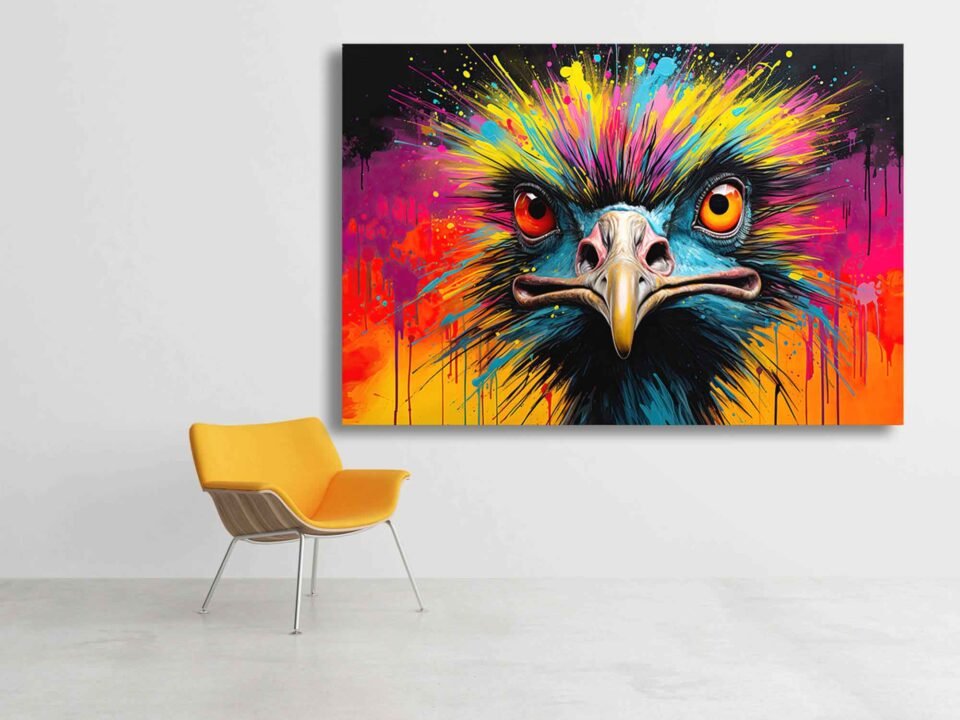 Splatter Paint Ostrich Art - Image 4