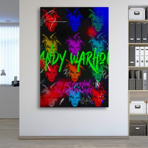 Andy Warhol Pop Art Canvas Print - Colourful Graffiti Portrait Wall Art