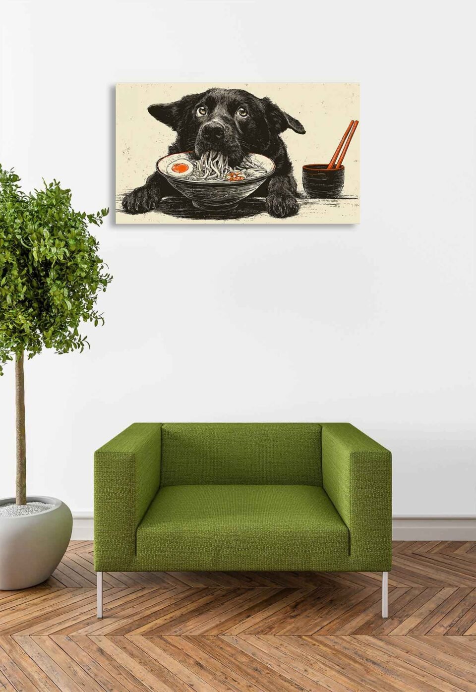 Cute Dog Eating Ramen - Image 3