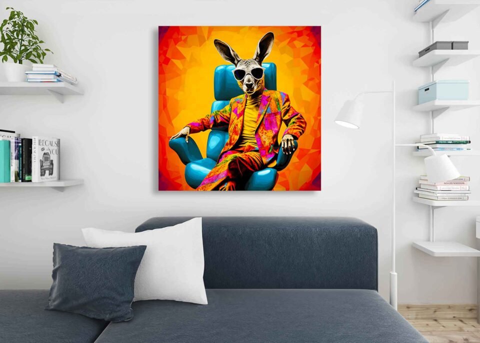 Kangaroo in Suit - Pop Art - Image 2