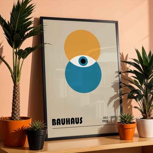 Eye Composition Bauhaus Exhibition 1923 Poster Print | Minimalist Abstract Eye & Circles | Modernist Geometric Wall Art for Home or Office