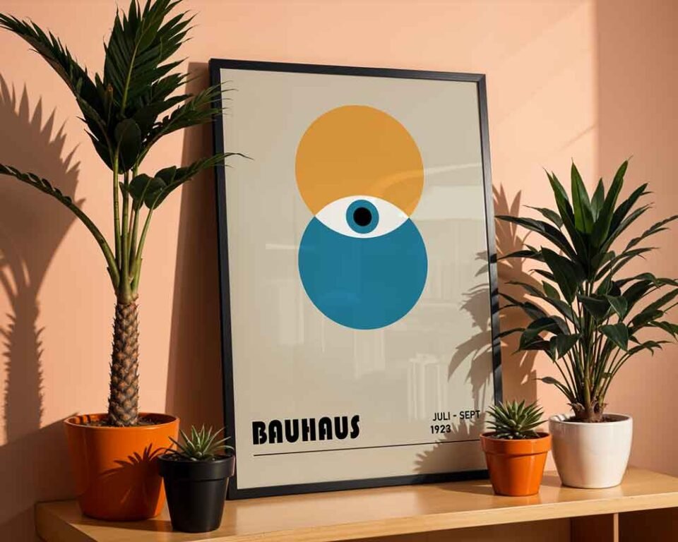 Eye Composition Bauhaus Exhibition 1923 Poster Print | Minimalist Abstract Eye & Circles | Modernist Geometric Wall Art for Home or Office
