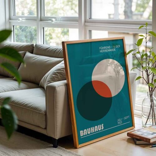 Circles Art Bauhaus Exhibition 1923 Poster Print | Minimalist Geometric Art with Overlapping Circles | Modernist Wall Decor for Home or Office