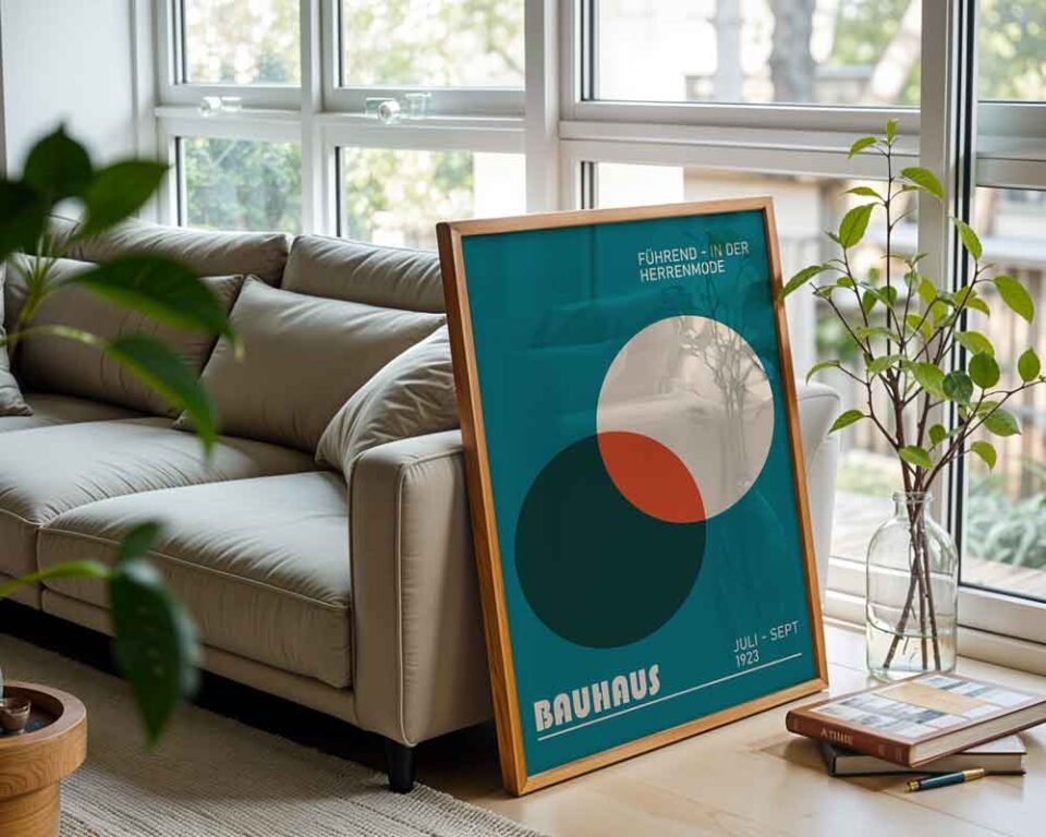 Circles Art Bauhaus Exhibition 1923 Poster Print | Minimalist Geometric Art with Overlapping Circles | Modernist Wall Decor for Home or Office