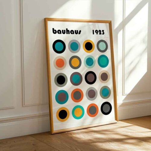Bauhaus 1923 Circles Poster Print | Mid-Century Geometric Abstract Art | Retro Colour Circles Wall Decor for Modern Home