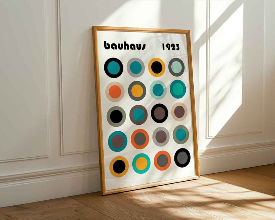 Bauhaus 1923 Circles Poster Print | Mid-Century Geometric Abstract Art | Retro Colour Circles Wall Decor for Modern Home