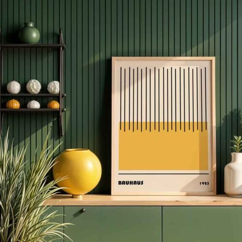 Vintage 1923 Bauhaus Exhibition Poster Print | Minimalist Lines & Colour Block Art | Modernist Living Room Wall Art