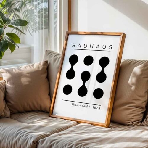 Modernist Shapes Bauhaus 1923 Exhibition Poster Print | Black and White Minimalist Geometric Art | Modern Art for Home & Office Decor